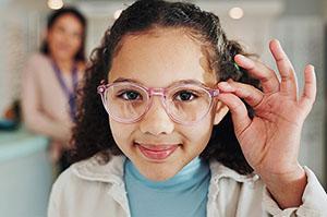 Child with new glasses