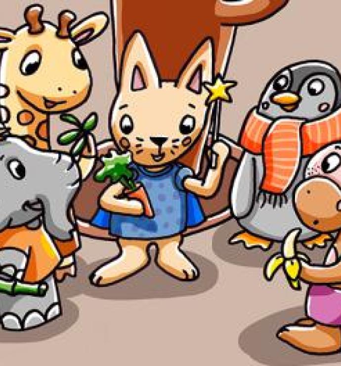 Groep cartoon dieren