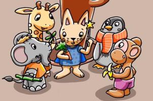 Groep cartoon dieren