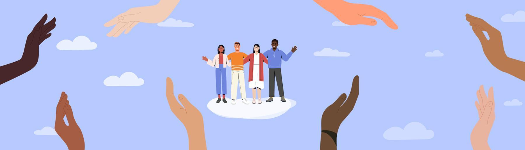 Animatie helpende handen