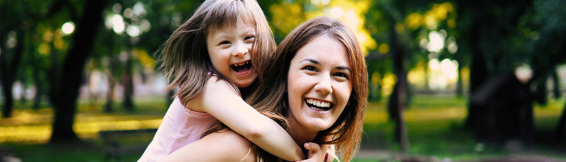 Woman playing kid