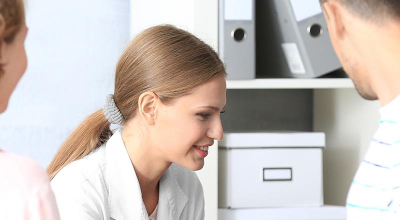 man at an hospital desk